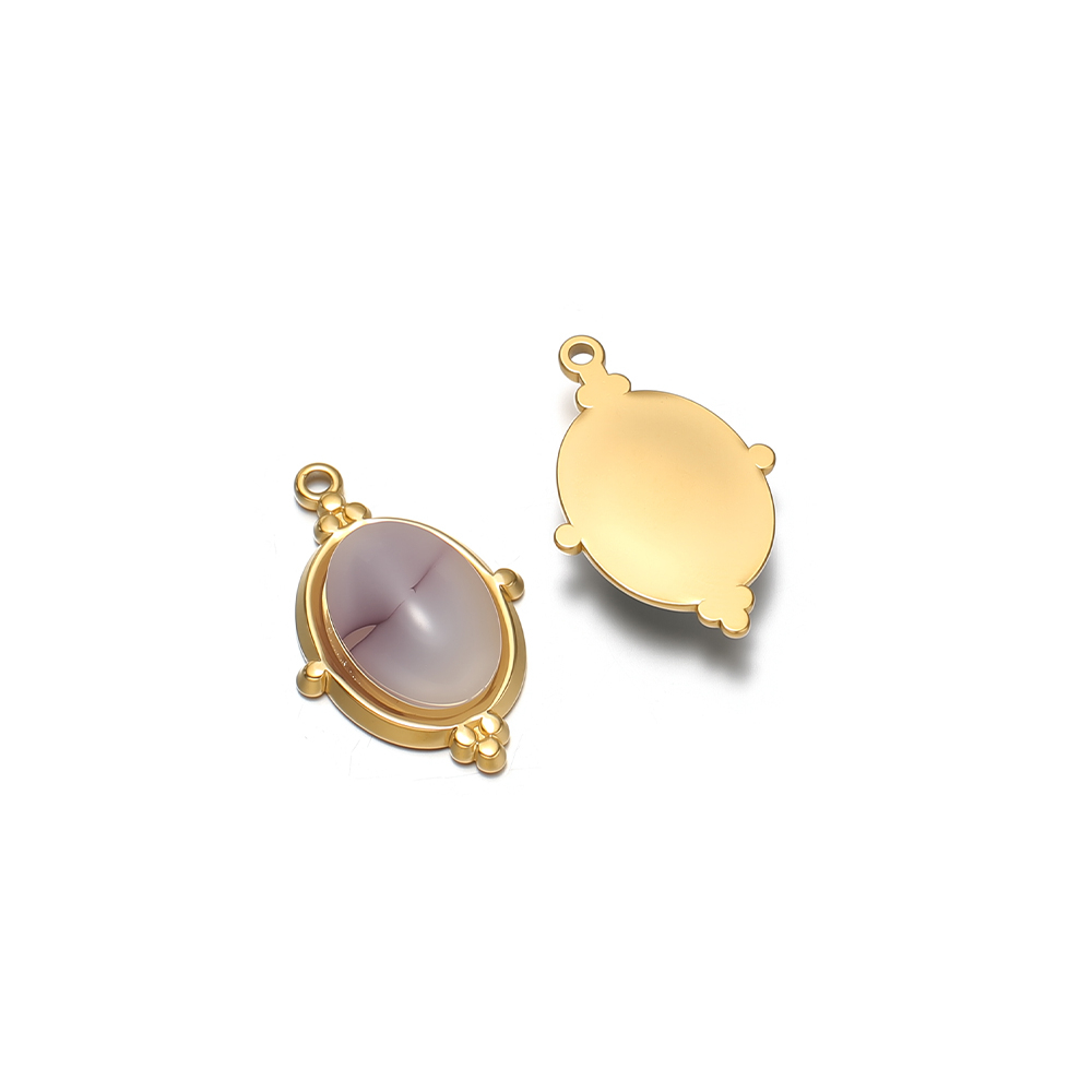 Jewelry Making Gemstones - 4 stuks ovale bedels van roestvrij